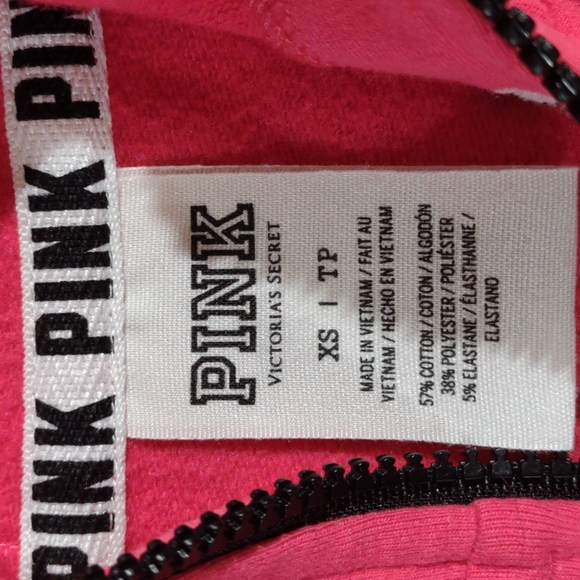 Victoria's Secret Pink XS Hot pink hooded zippered Jacket - Picture 8 of 9